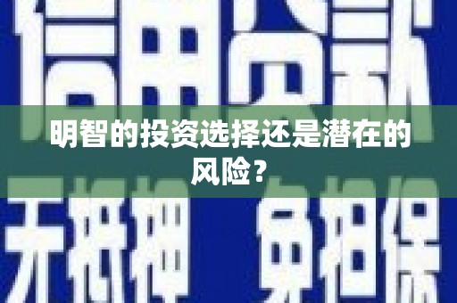 潜山明智的投资选择还是潜在的风险？