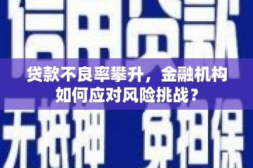 潜山贷款不良率攀升，金融机构如何应对风险挑战？