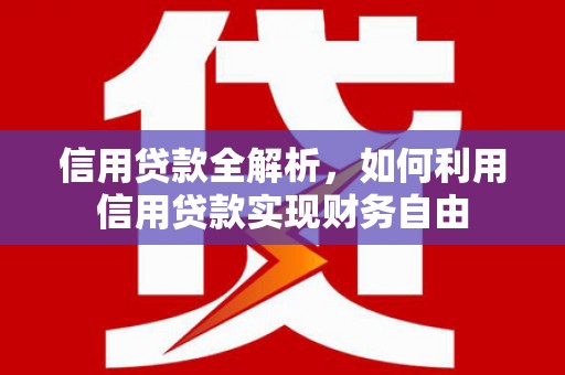 潜山信用贷款全解析，如何利用信用贷款实现财务自由